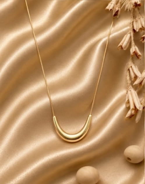 Suhana Crescent Curve Necklace — necklace with minimal styling