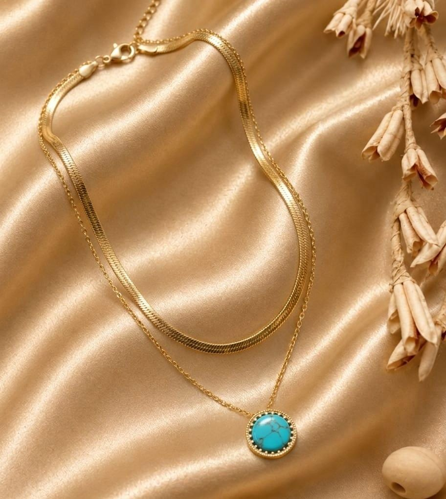 Nila Layered Turquoise Necklace — necklace with statement styling