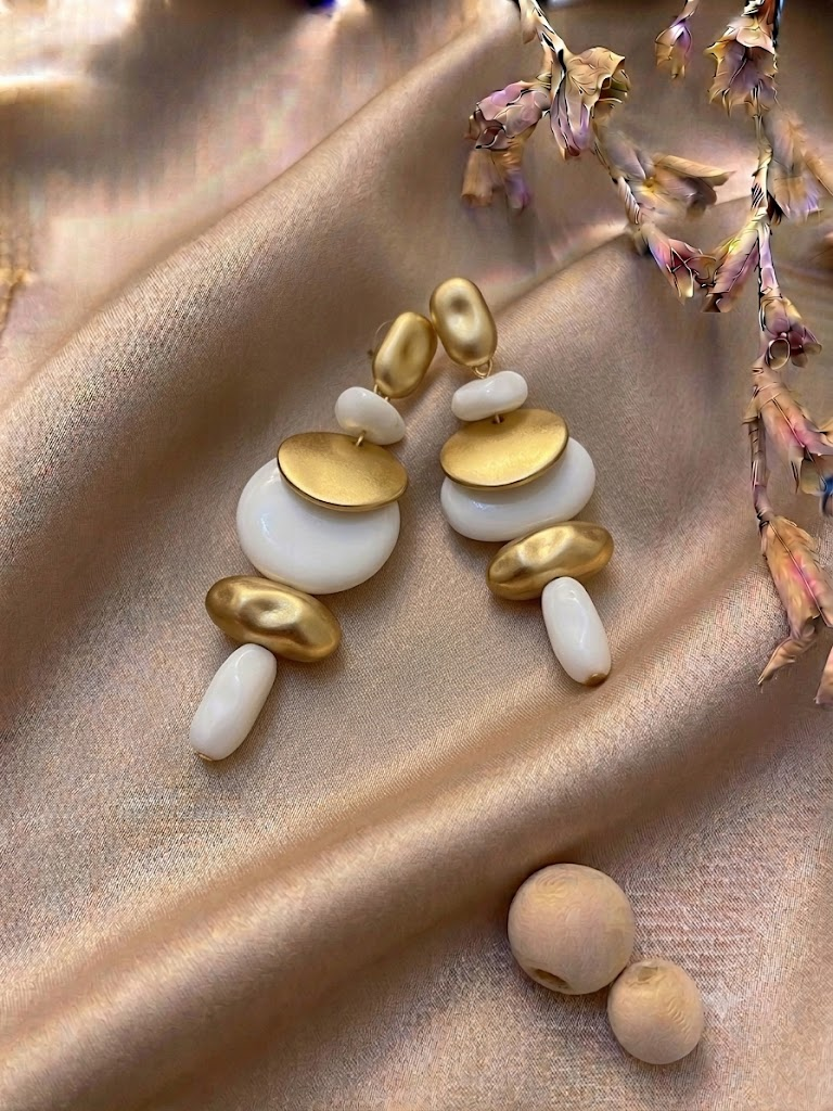 Chandni Stacked Disc Drops — earring with contemporary styling