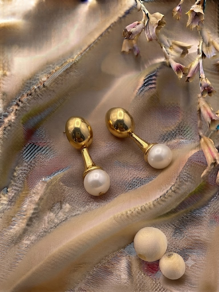 Aditi Pearl Dome Jacket Studs — earring with contemporary styling