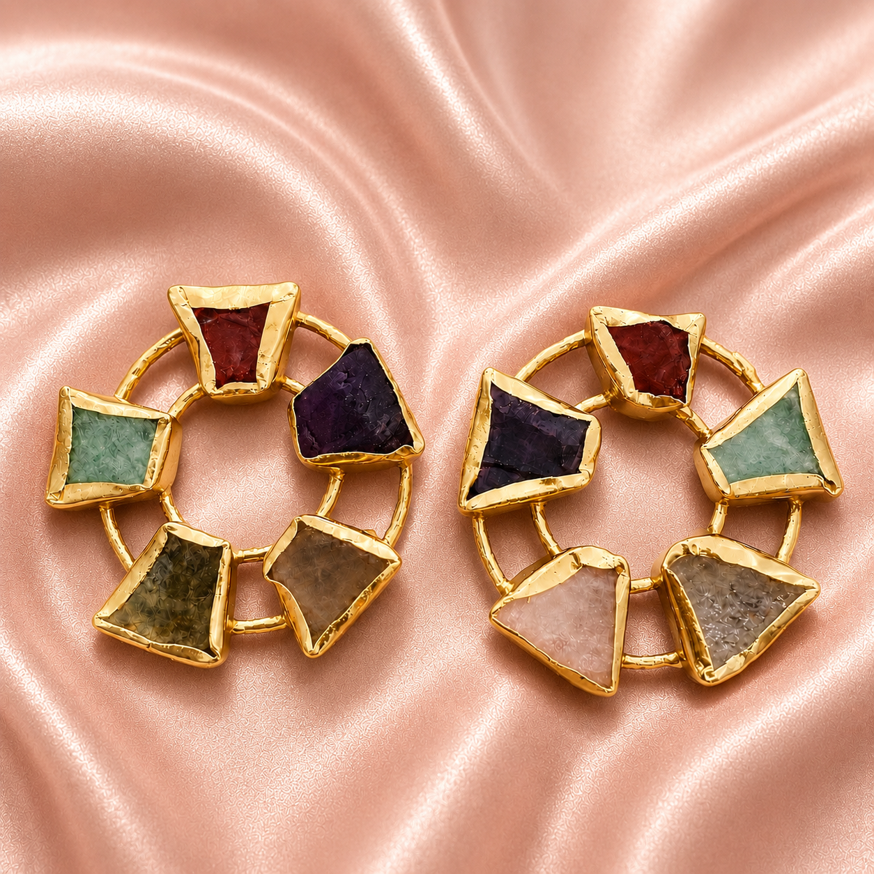 Jamuni Mosaic Bloom Hoops — earring with statement styling