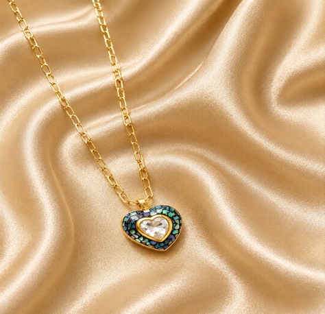 Amara Heart Charm Necklace — necklace with contemporary styling