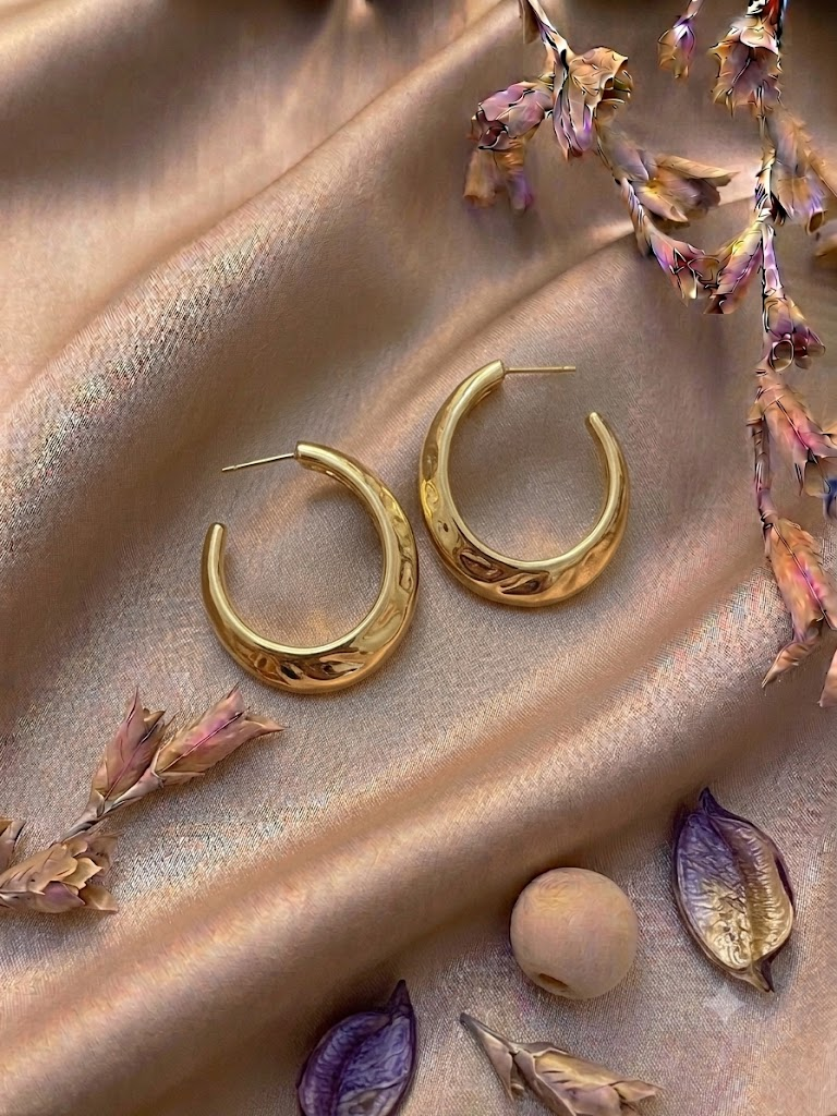 Devi Hammered Hoop Earrings — earring with statement styling