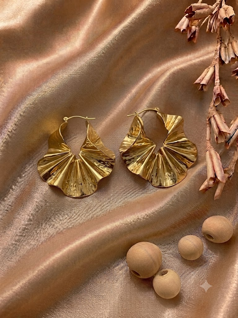 Sitara Sunburst Fan Hoops — earring with statement styling