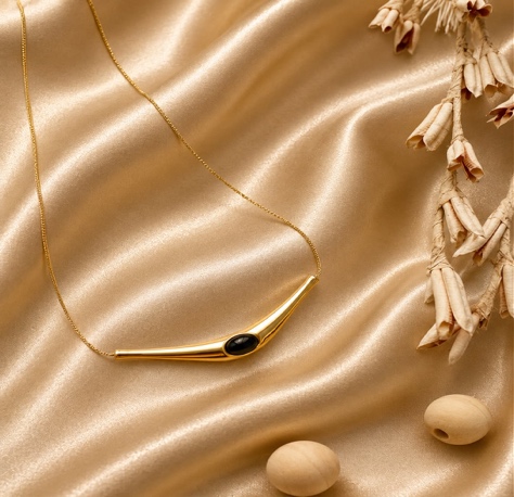 Elara Sculpted Bar Necklace — necklace with minimal styling