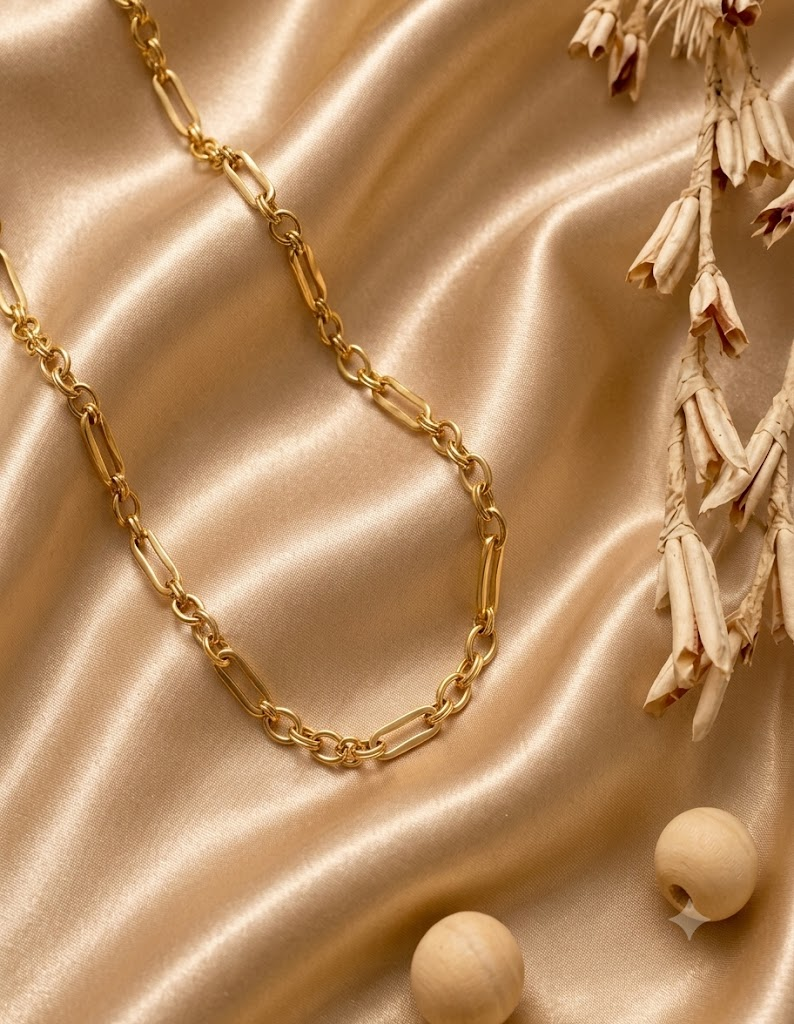 Rhea Mixed-Link Chain Necklace — necklace with contemporary styling