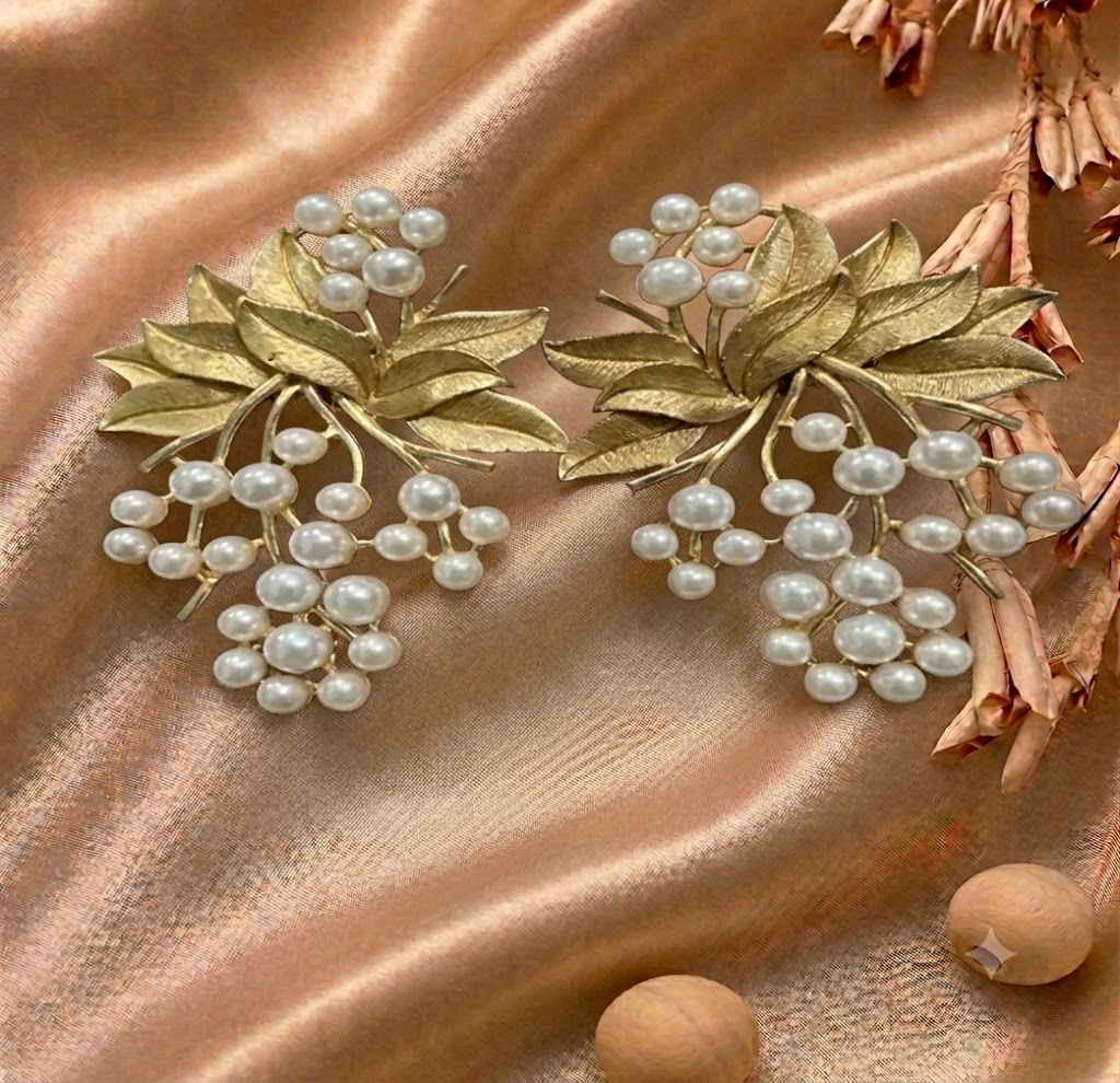 Gulnaar Vine Cluster Earrings — earring with bridal styling