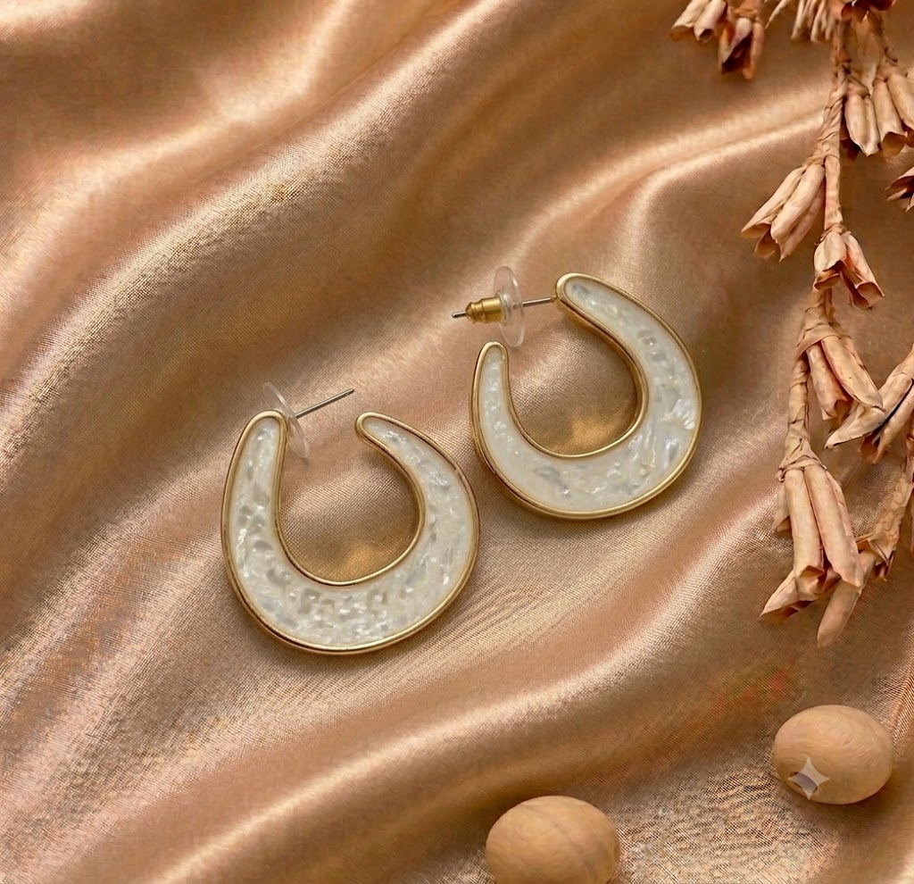 Asha Crescent Enamel Hoops — earring with contemporary styling